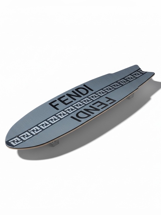 Fendi Other - Fendi Gray-Blue Graphic Logo Skateboard Deck